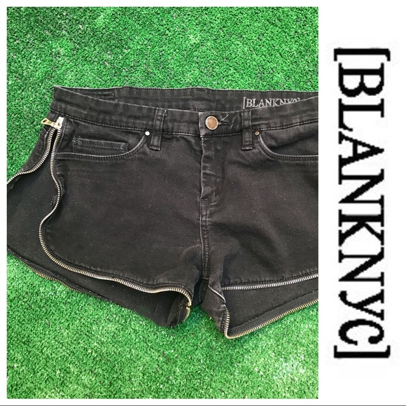 Blank NYC Pants - [BlankNYC] Black Zipper Shorts